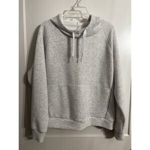 Womens Light Gray Waffle Sweatshirt, Sz L Casual Warm Comfortable Top Gorpcore